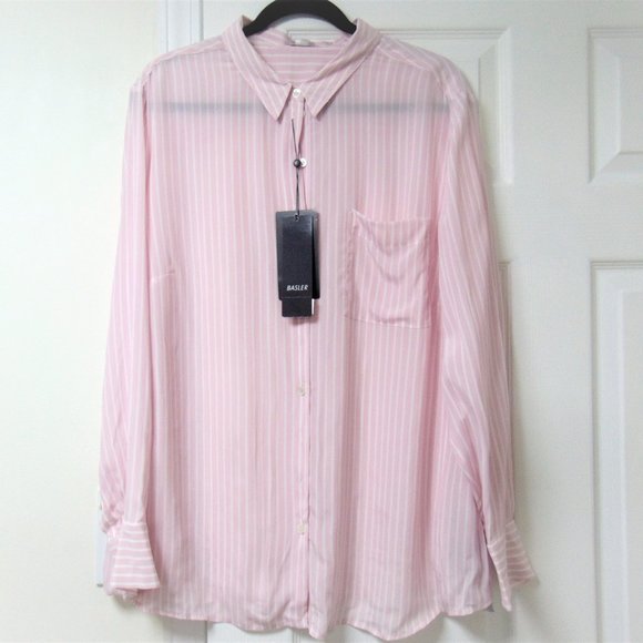 Basler Womens Silk Blend Striped Office Blouse Top size US 24 - Picture 1 of 7